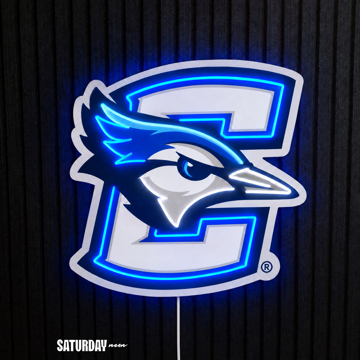 Creighton Bluejays LED Neon Sign - Standard (14.93" x 15") - Saturday Neon