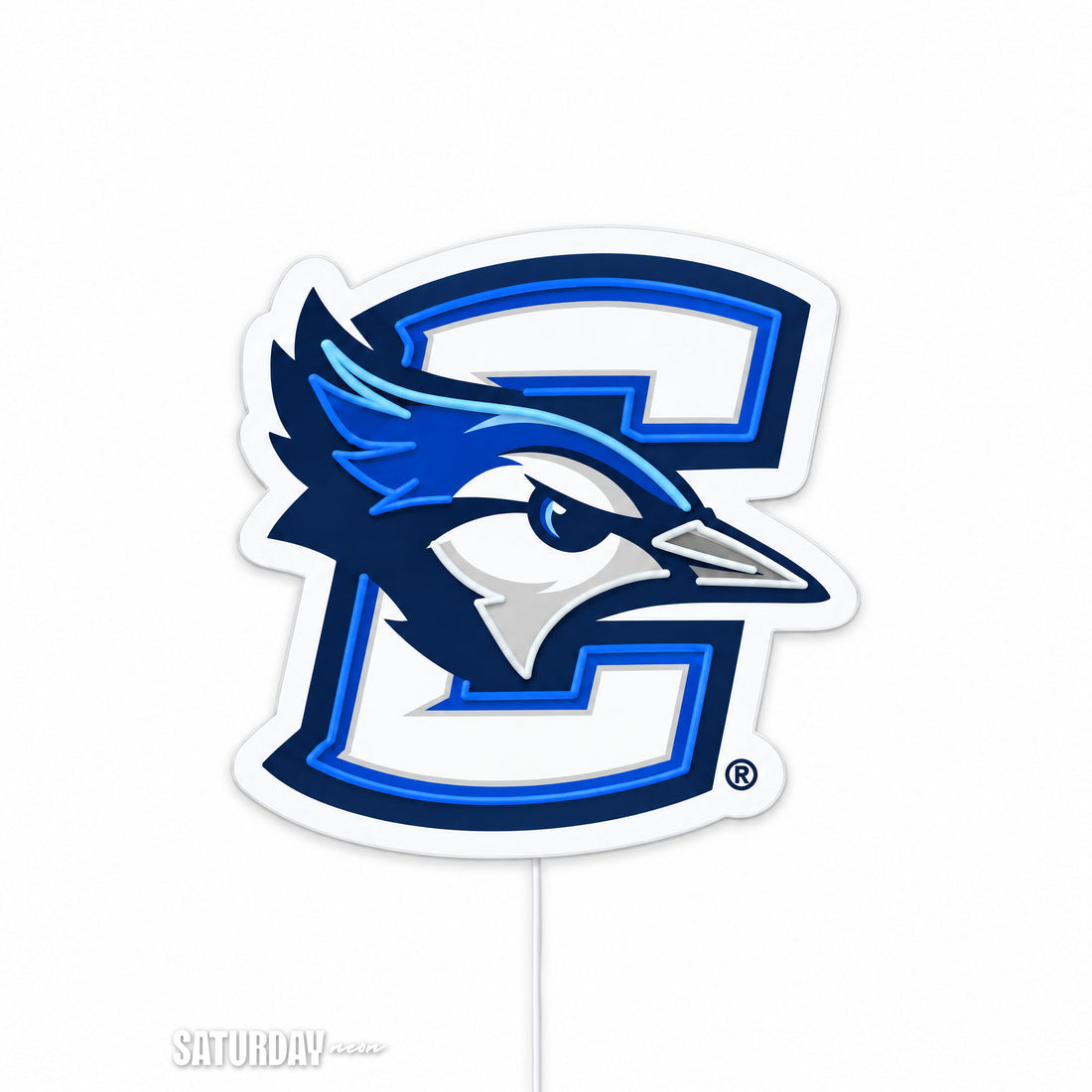 Creighton Bluejays LED Neon Sign - Standard (14.93" x 15") switched off - Saturday Neon