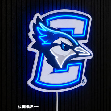 Creighton Bluejays LED Neon Sign - Standard (14.93" x 15") side view - Saturday Neon