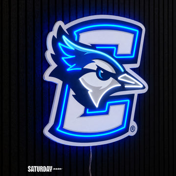 Creighton Bluejays LED Neon Sign - Max (31.86" x 32") side view - Saturday Neon