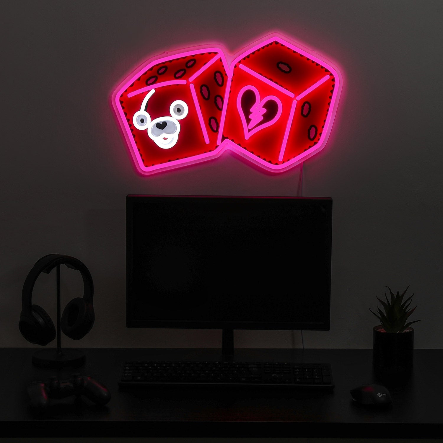 Fortnite Cuddle Team Leader Dice LED Neon Sign - Saturday Neon