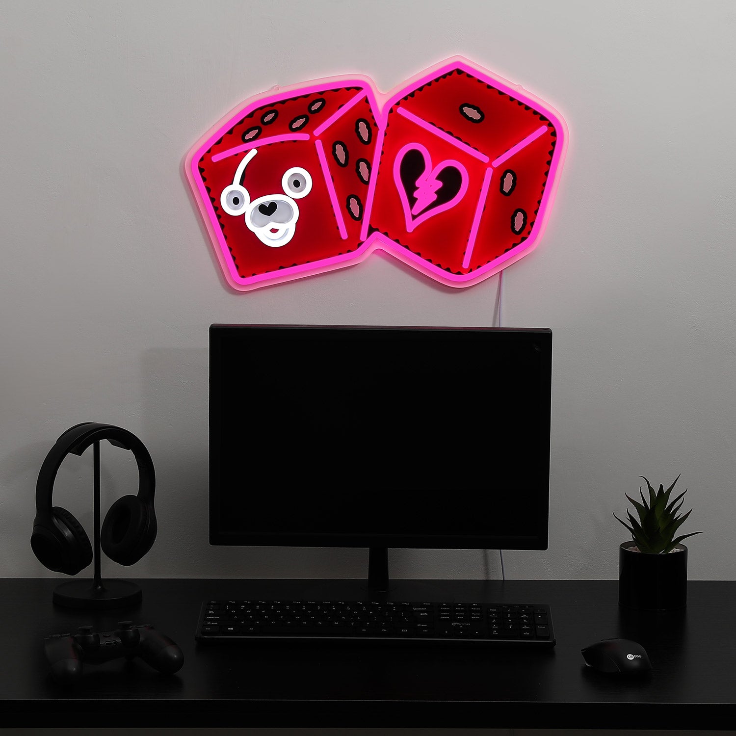 Fortnite Cuddle Team Leader Dice LED Neon Sign - Saturday Neon