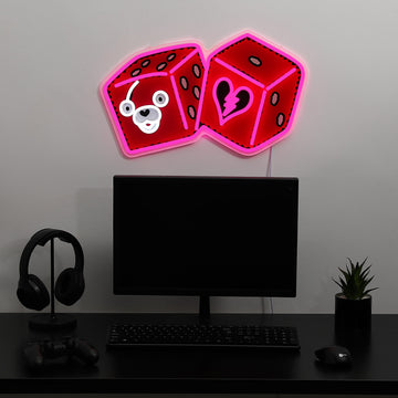 Fortnite Cuddle Team Leader Dice LED Neon Sign - Saturday Neon