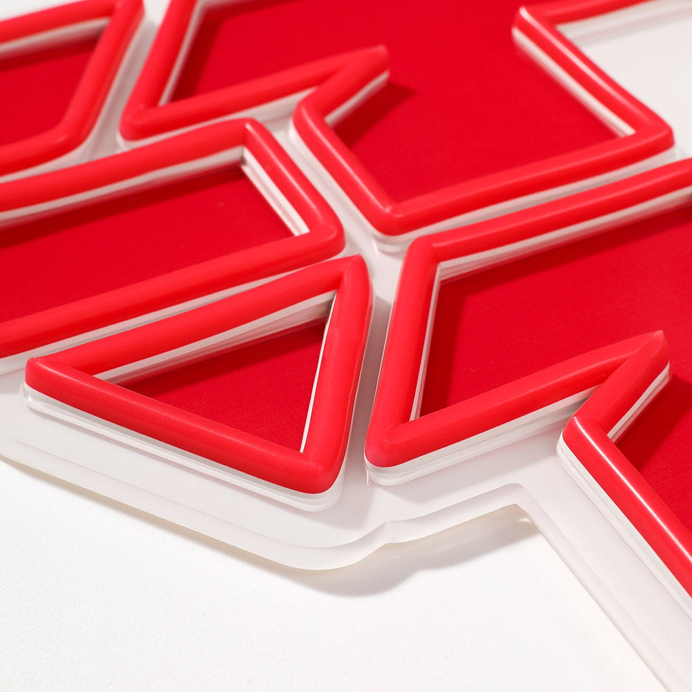 Dayton Flyers logo LED neon sign at a side angle