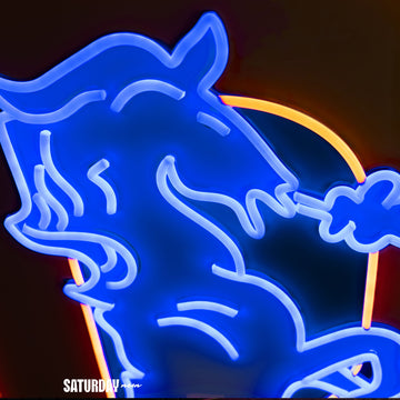 Denver Broncos Retro "D" LED Neon Sign - 23.4" W x 24" H