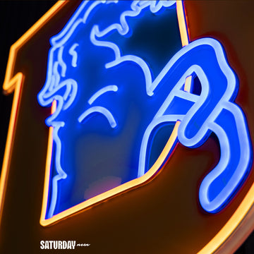 Denver Broncos Retro "D" LED Neon Sign - 23.4" W x 24" H