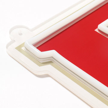Denver Pioneers logo LED neon sign at a side angle