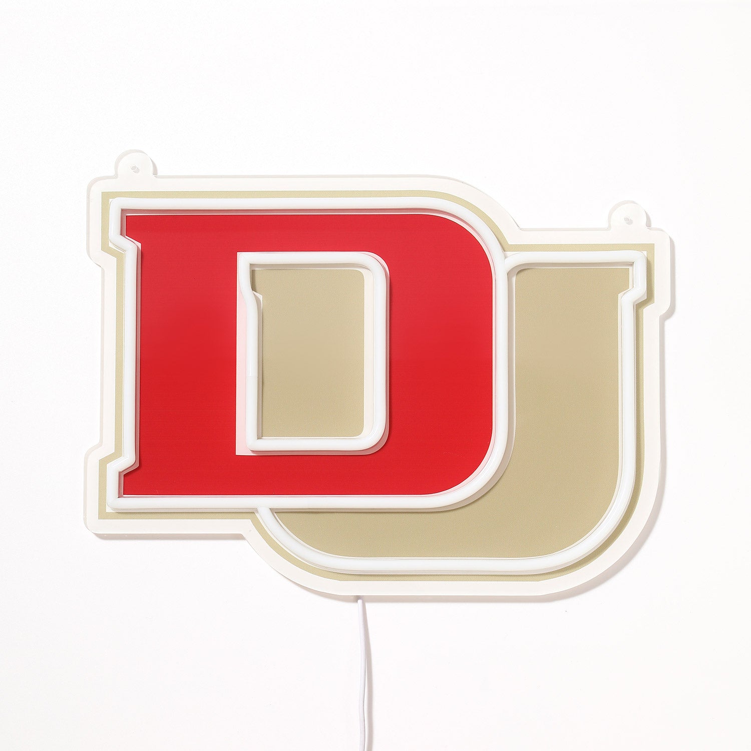Denver Pioneers logo LED neon sign turned off