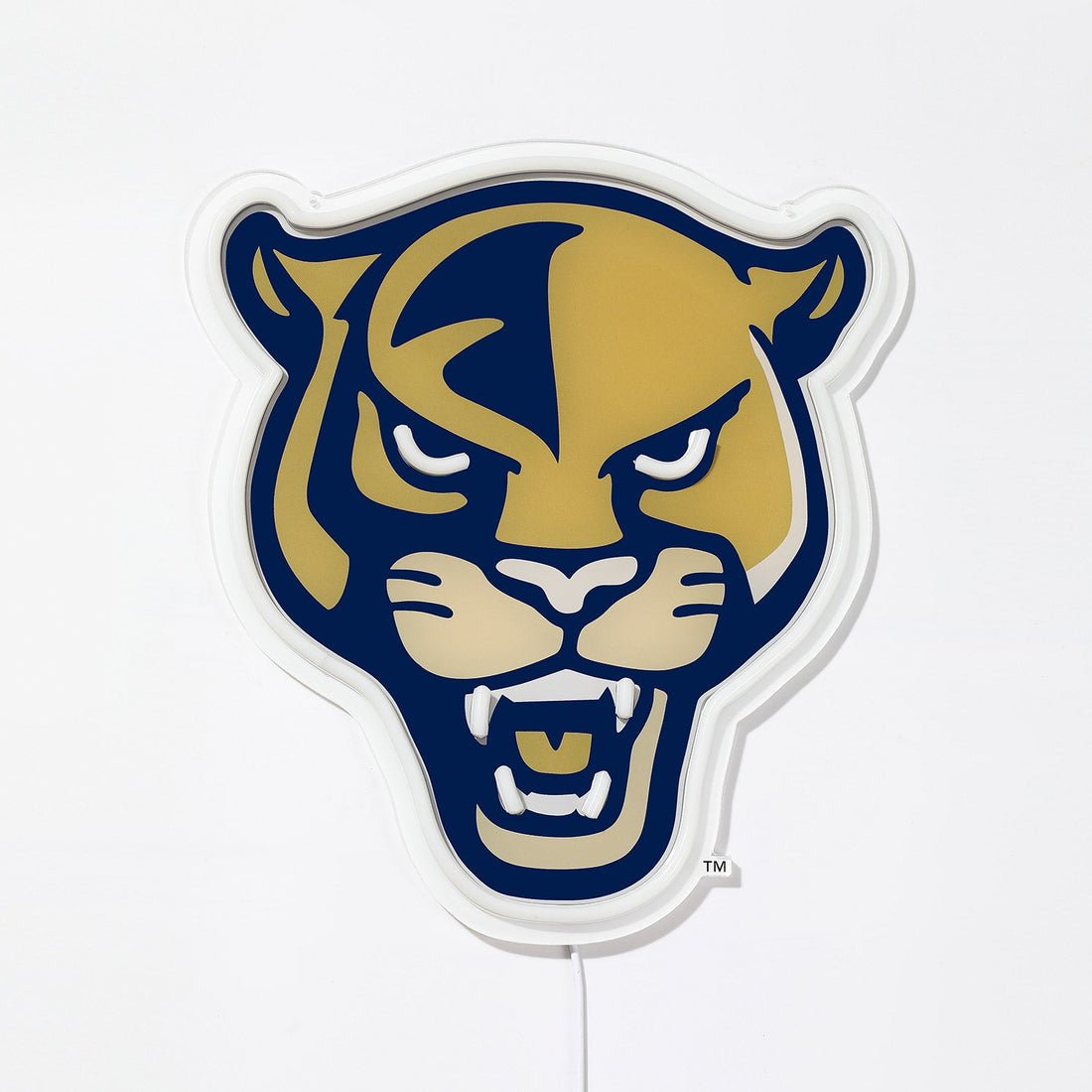 FIU Panthers logo LED neon sign turned off