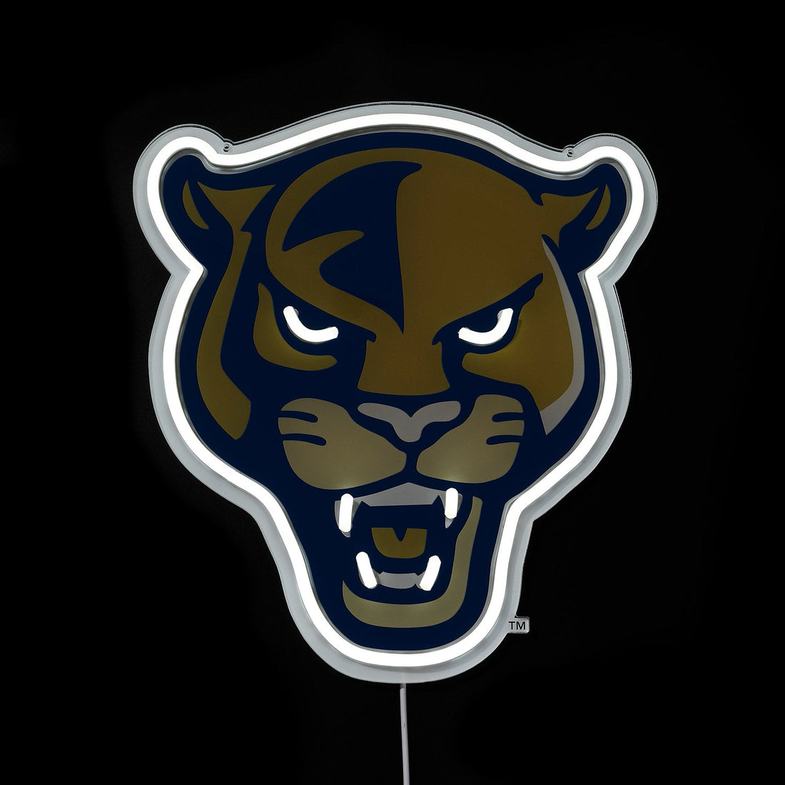 FIU Panthers logo LED neon sign lit up