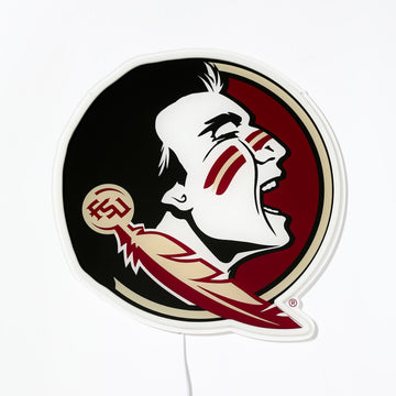 Florida State Seminoles logo LED neon sign turned off