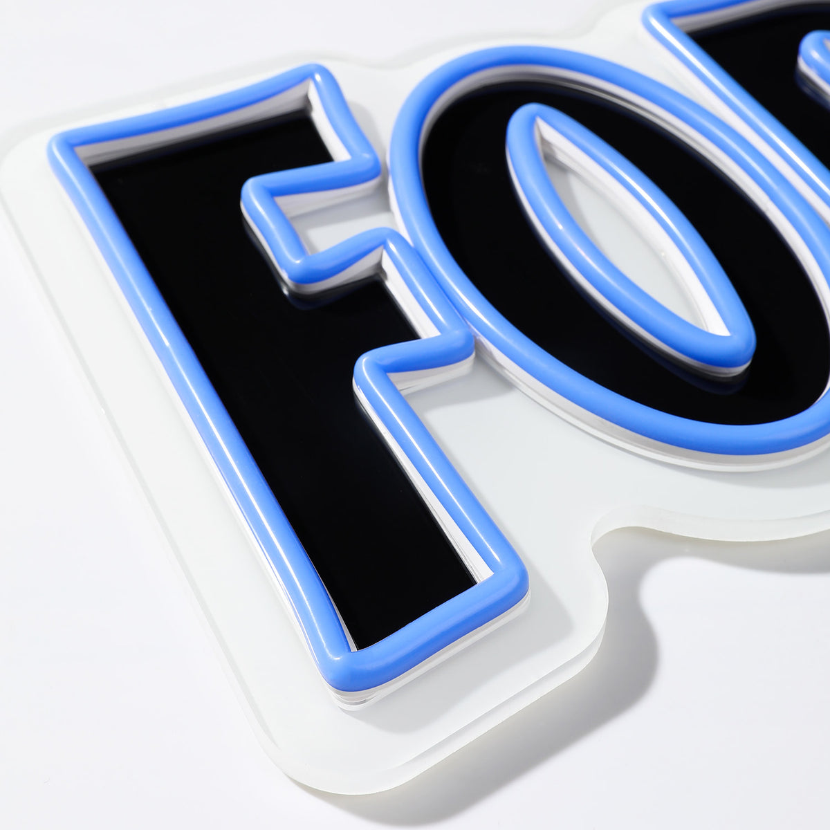 Fortnite Logo LED neon sign at a side angle