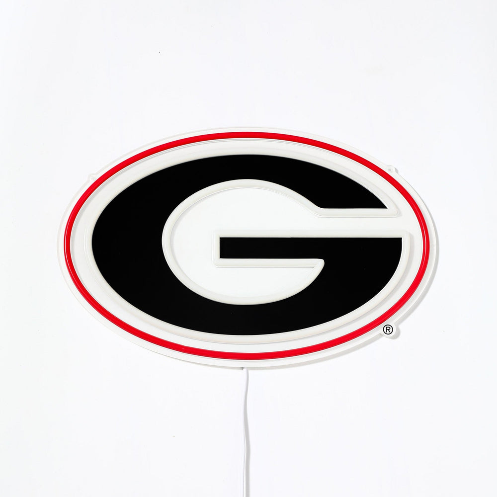 Georgia Bulldogs logo LED neon sign turned off