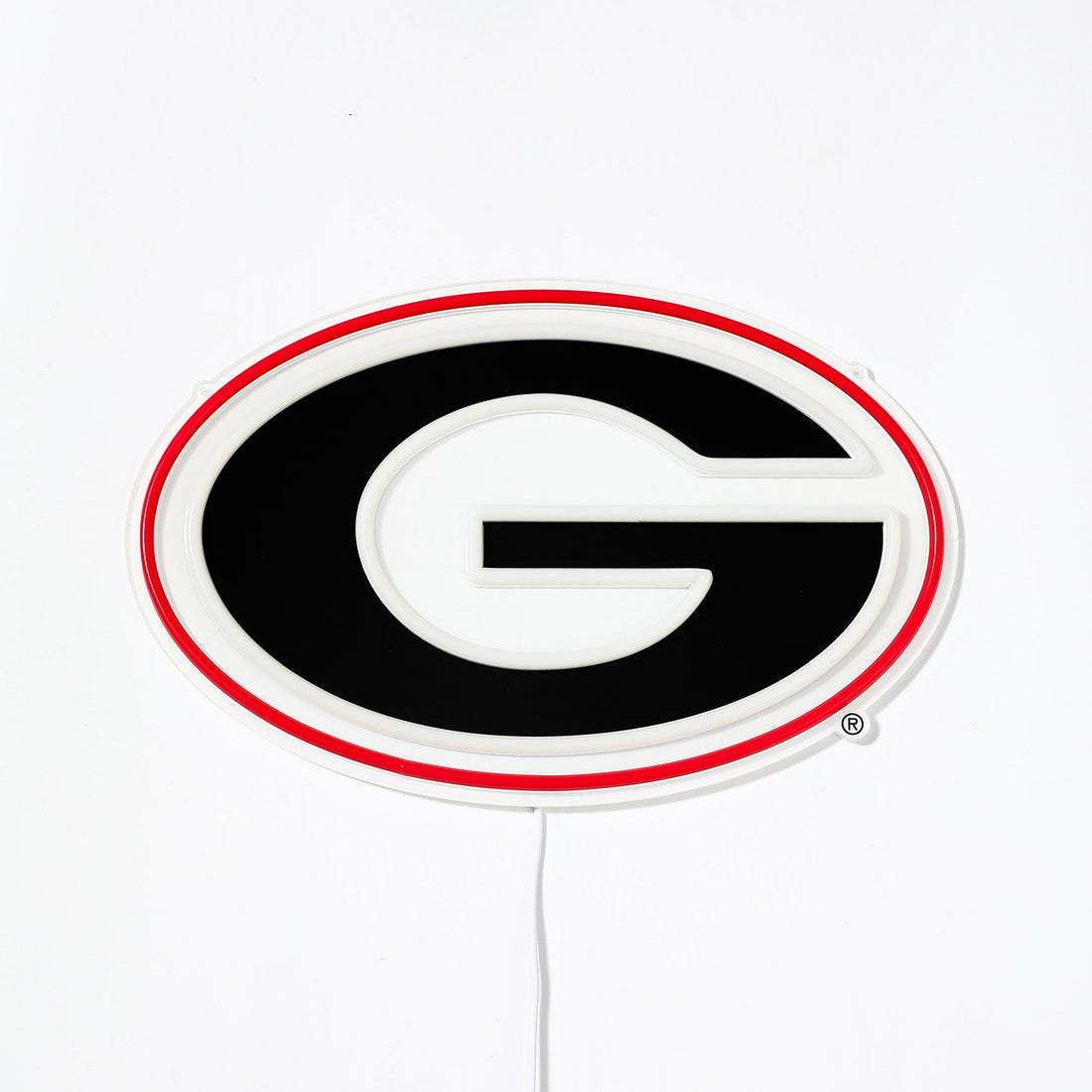 Georgia Bulldogs logo LED neon sign turned off