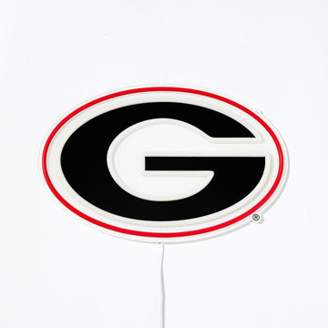 Georgia Bulldogs logo LED neon sign turned off