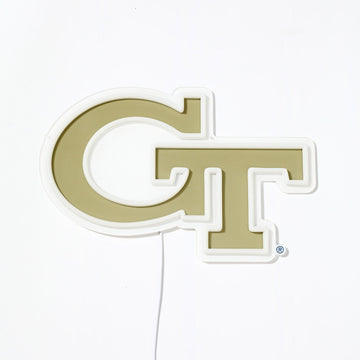 Georgia Tech Yellow Jackets logo LED neon sign turned off