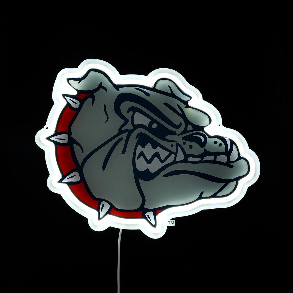 Gonzaga Bulldogs logo LED neon sign lit up