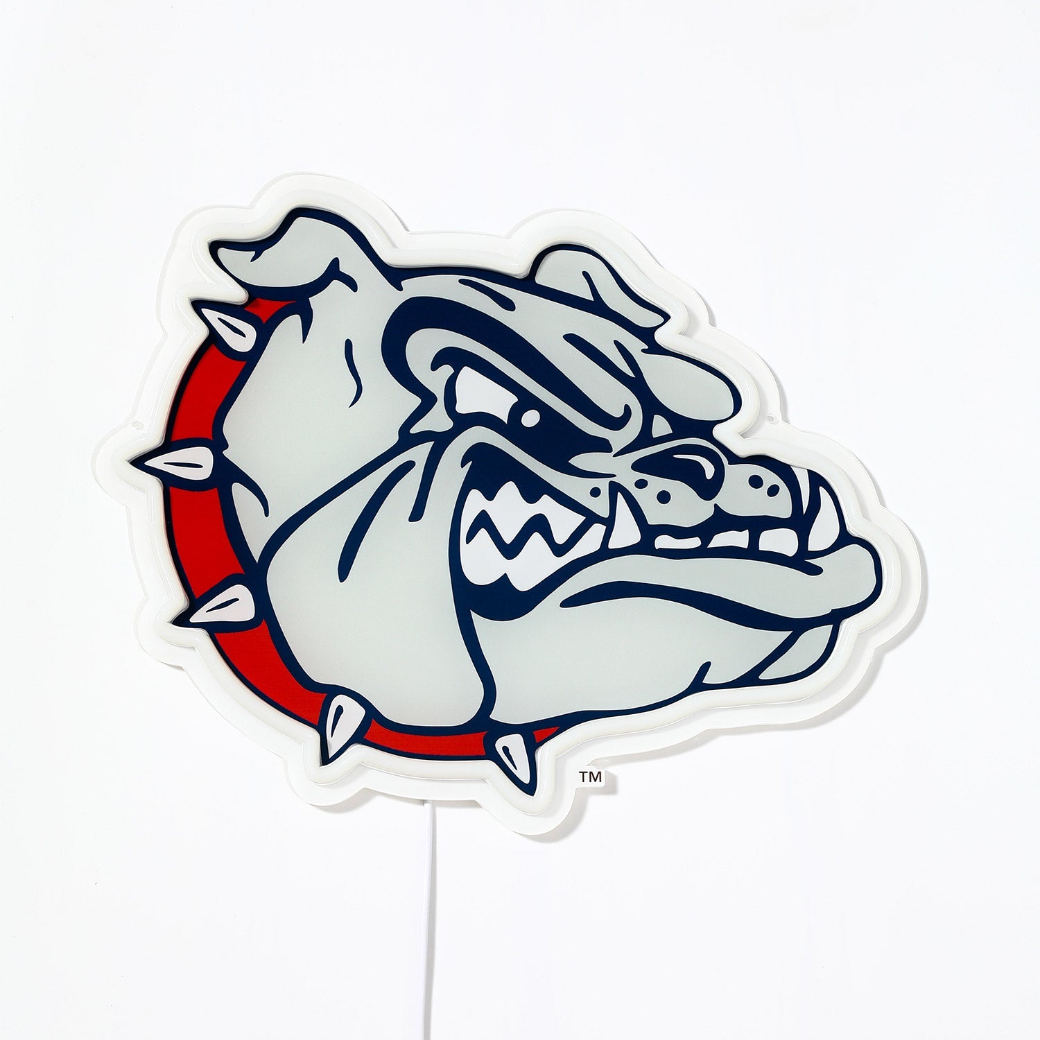 Gonzaga Bulldogs logo LED neon sign turned off