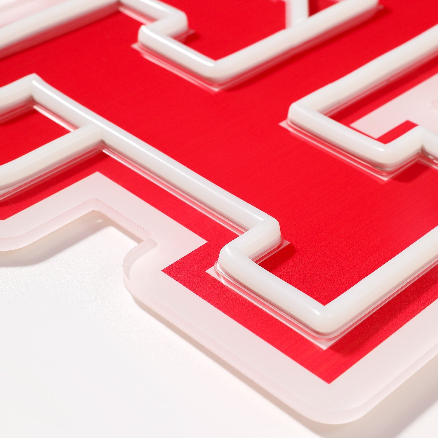Houston Cougars logo LED neon sign at a side angle