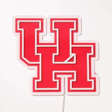 Houston Cougars logo LED neon sign turned off