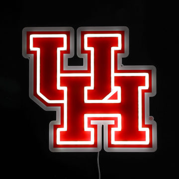 Houston Cougars logo LED neon sign lit up