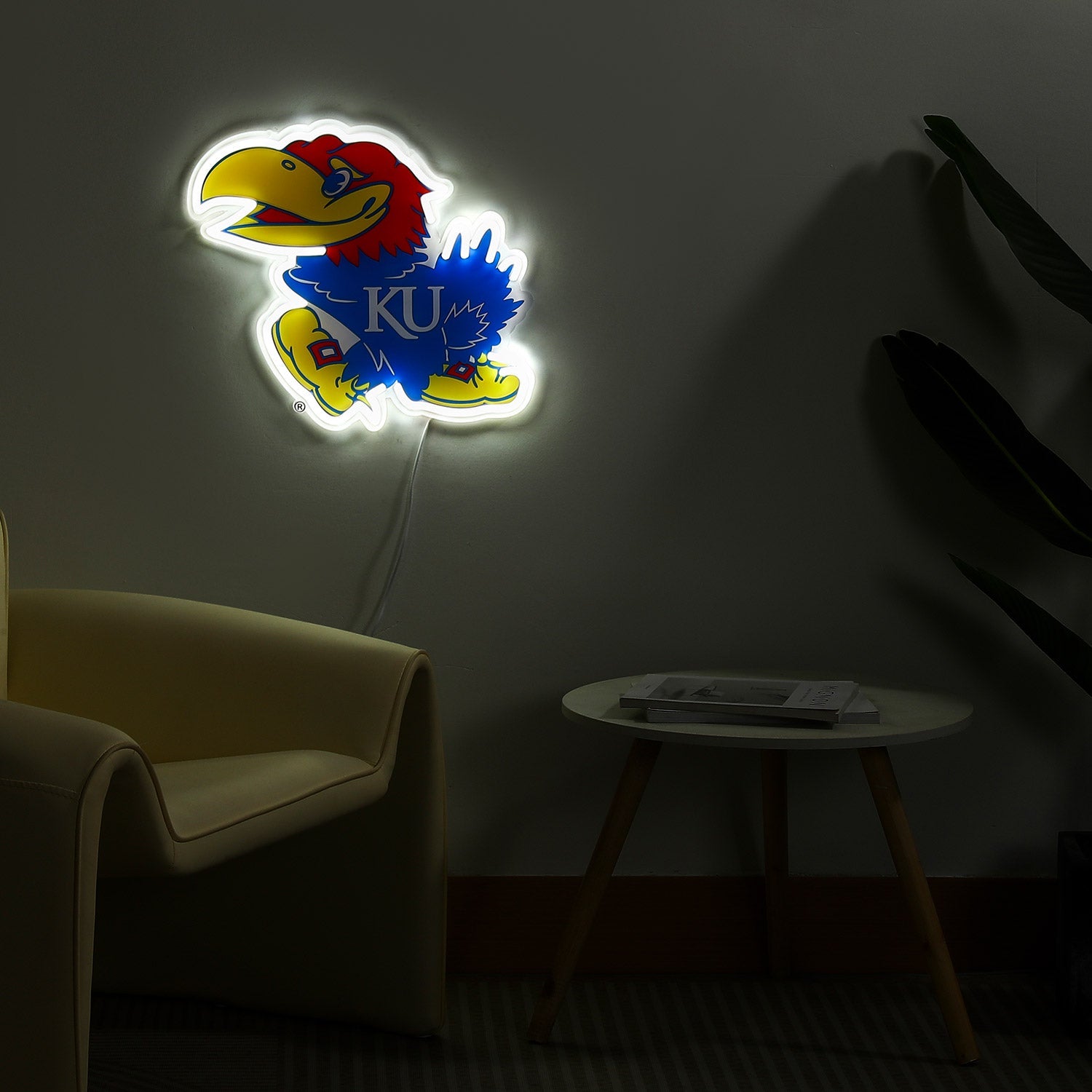 Kansas Jayhawks logo LED neon sign