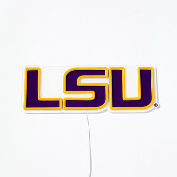 LSU Tigers logo LED neon sign turned off
