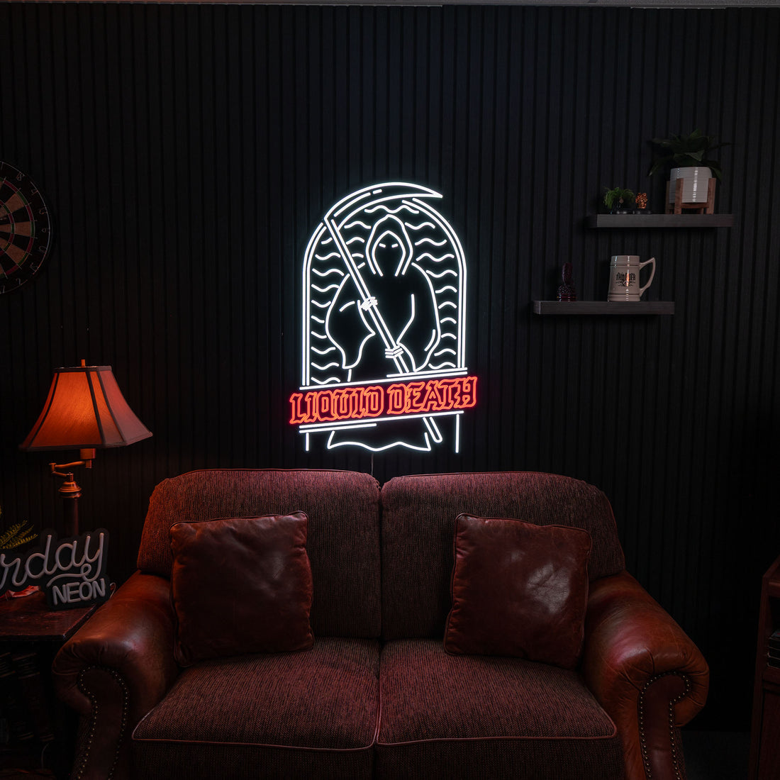 Liquid Death Last Call LED Neon Sign, full view