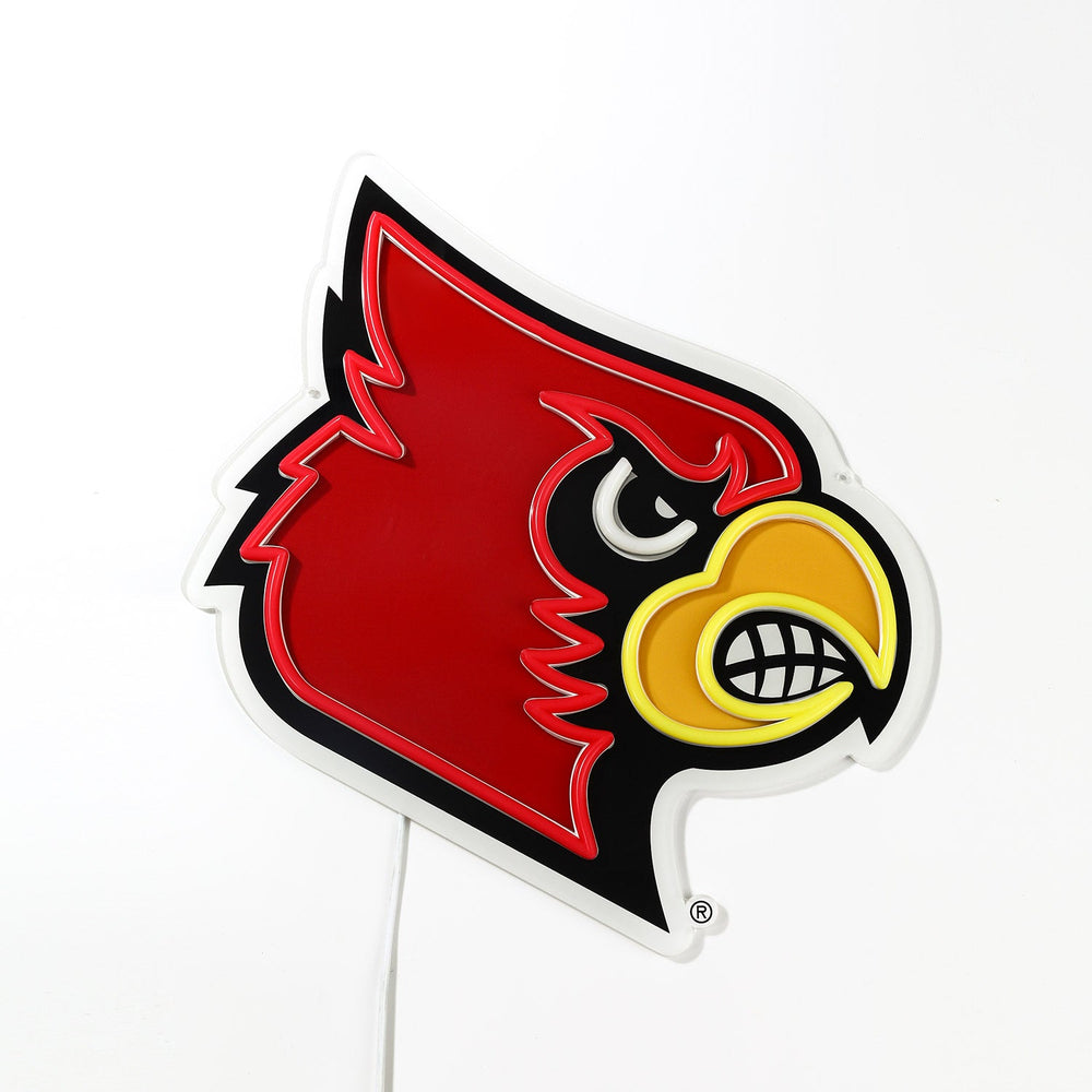 Louisville Cardinals logo LED neon sign turned off