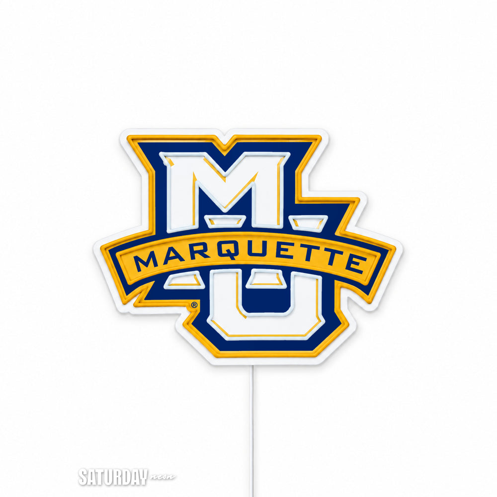 Marquette Golden Eagles MU LED Neon Sign - Standard (15" x 11.37") switched off - Saturday Neon