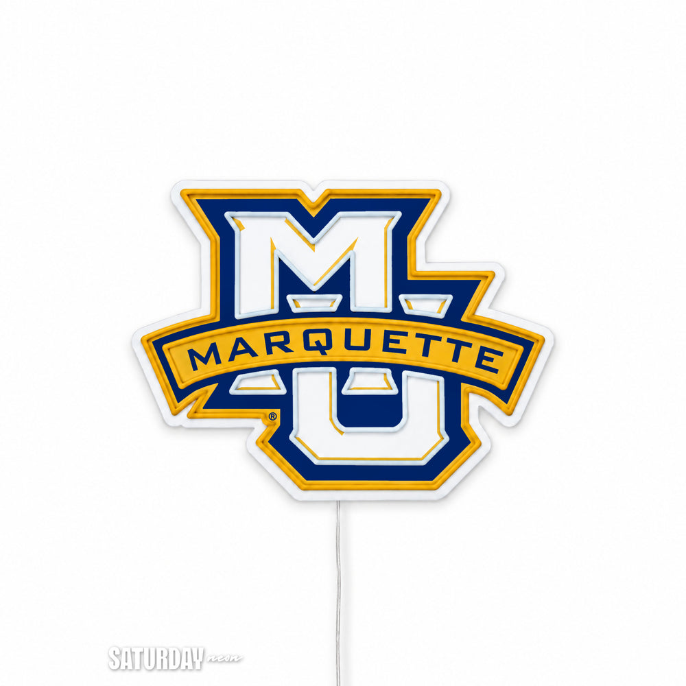 Marquette Golden Eagles MU LED Neon Sign - Max (32" x 24.26") switched off - Saturday Neon