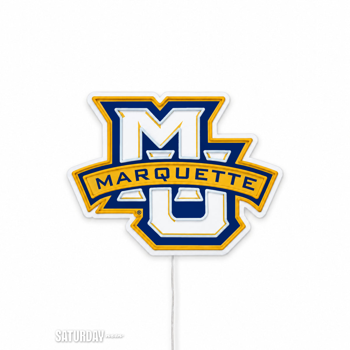 Marquette Golden Eagles MU LED Neon Sign - Max (32" x 24.26") switched off - Saturday Neon