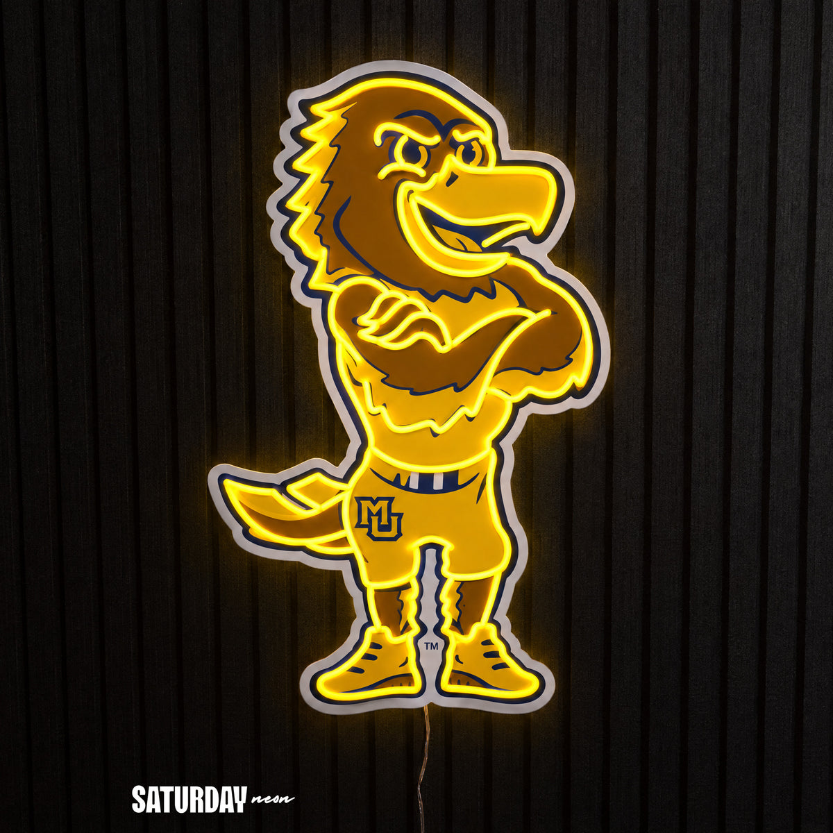 Marquette Golden Eagles Mascot LED Neon Sign - 15.53" x 24" - Saturday Neon