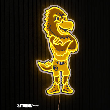 Marquette Golden Eagles Mascot LED Neon Sign - 15.53" x 24" side view - Saturday Neon
