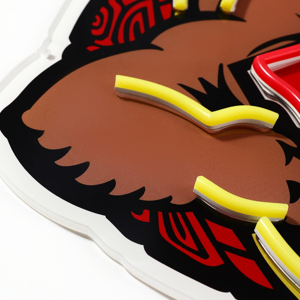 Maryland Terrapins logo LED neon sign at a side angle