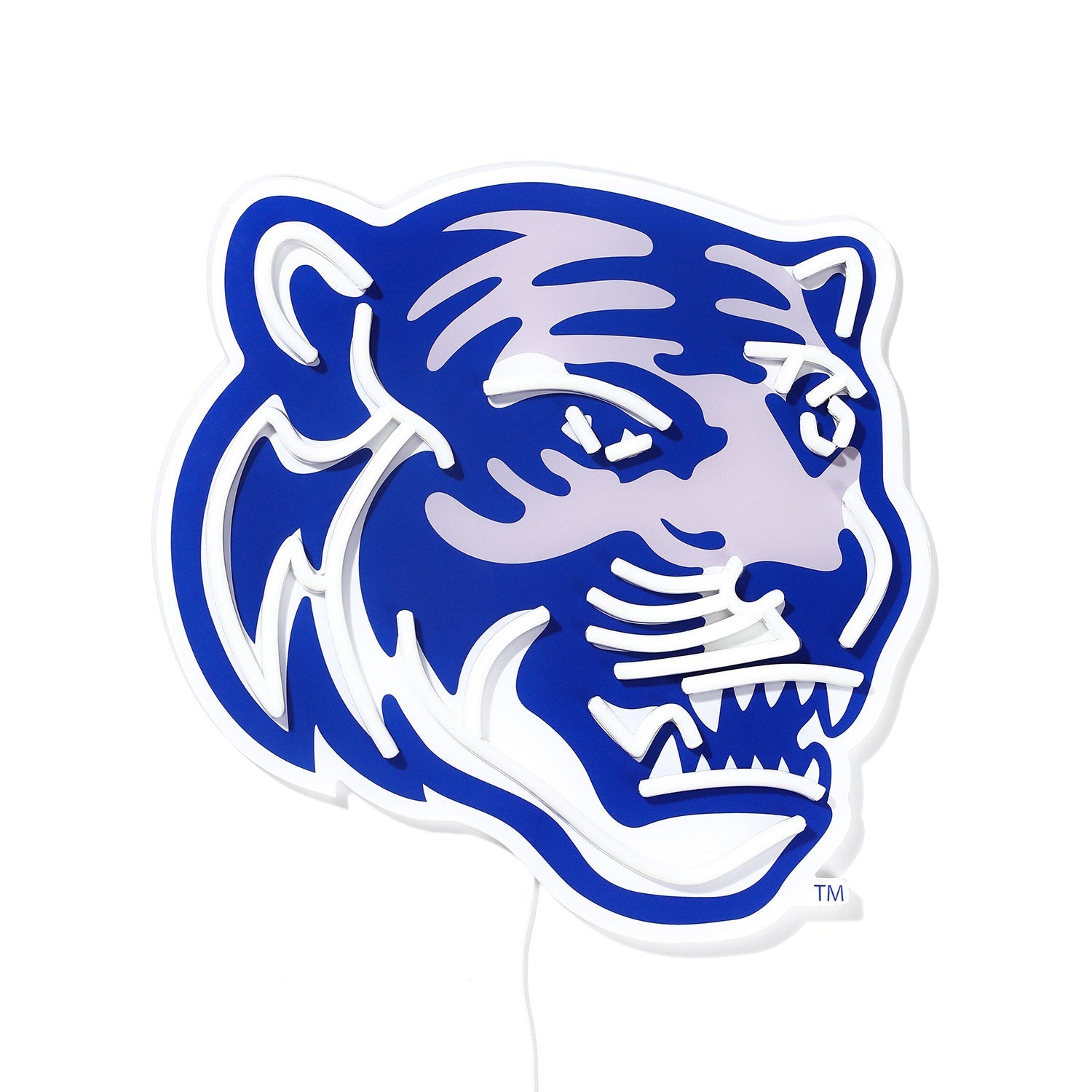 Memphis Tigers logo LED neon sign turned off