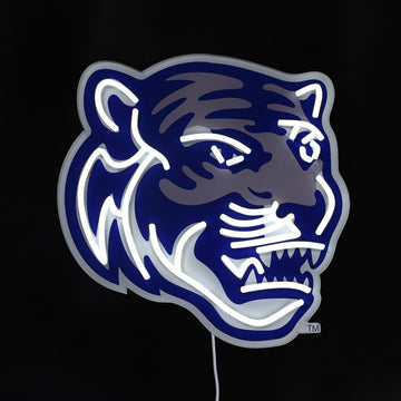 Memphis Tigers logo LED neon sign lit up