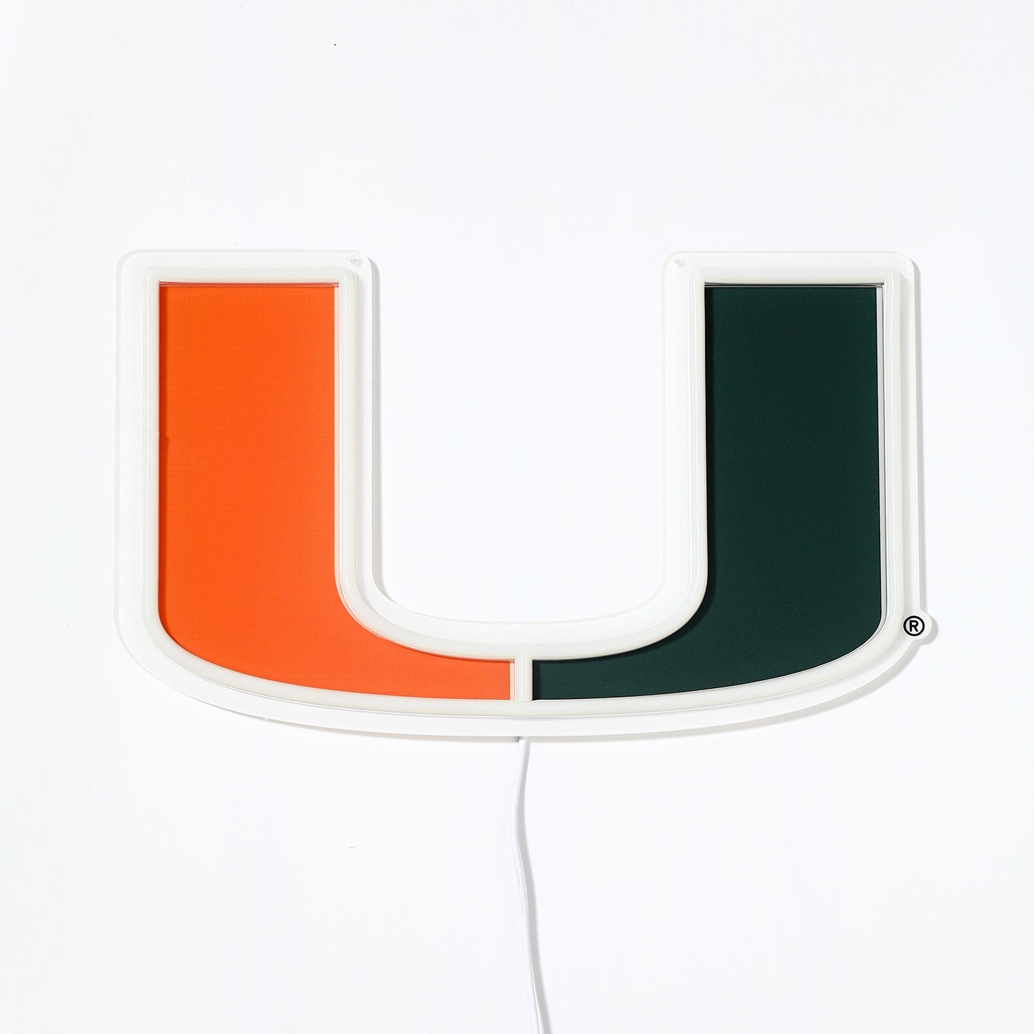 Miami Hurricanes logo LED neon sign turned off
