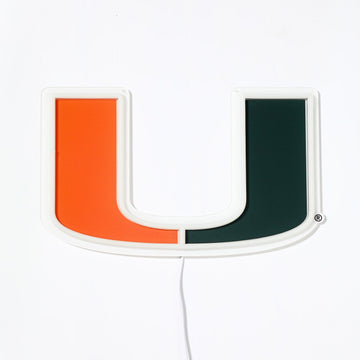 Miami Hurricanes logo LED neon sign turned off
