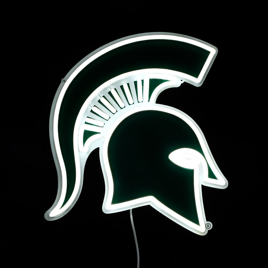 Michigan State Spartans logo LED neon sign lit up