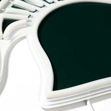 Michigan State Spartans logo LED neon sign at a side angle