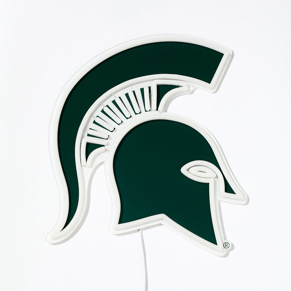 Michigan State Spartans logo LED neon sign turned off
