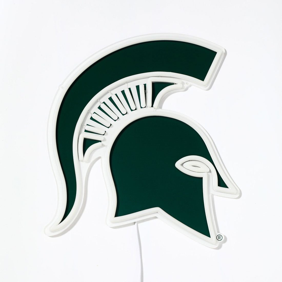 Michigan State Spartans logo LED neon sign turned off