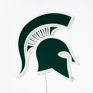 Michigan State Spartans logo LED neon sign turned off