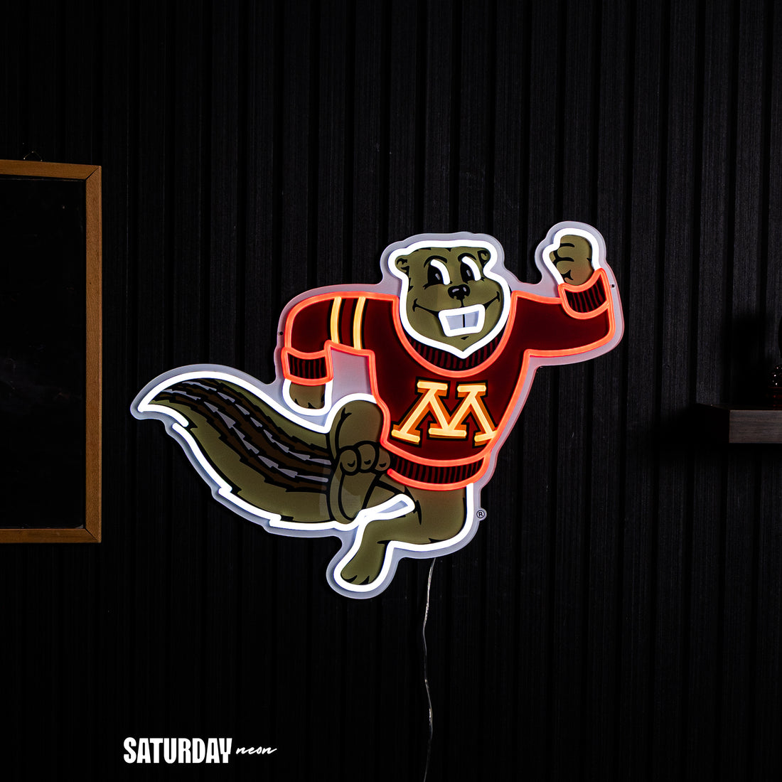 Minnesota Golden Gophers Goldy Mascot LED Neon Sign - 24" x 16.92"