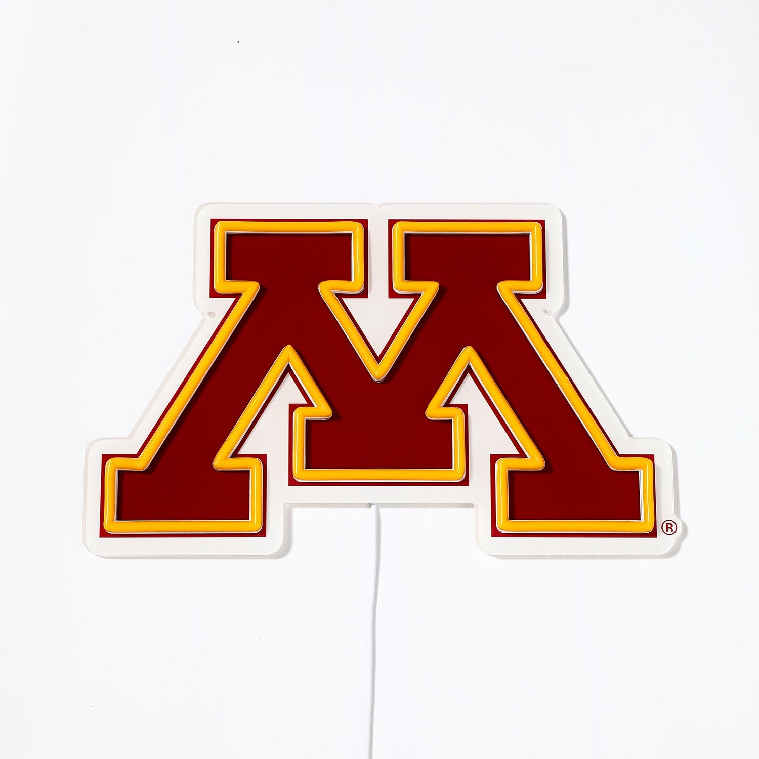 Minnesota Golden Gophers logo LED neon sign turned off