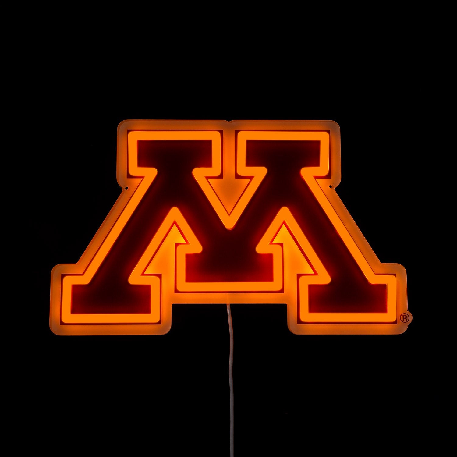 Minnesota Golden Gophers logo LED neon sign lit up