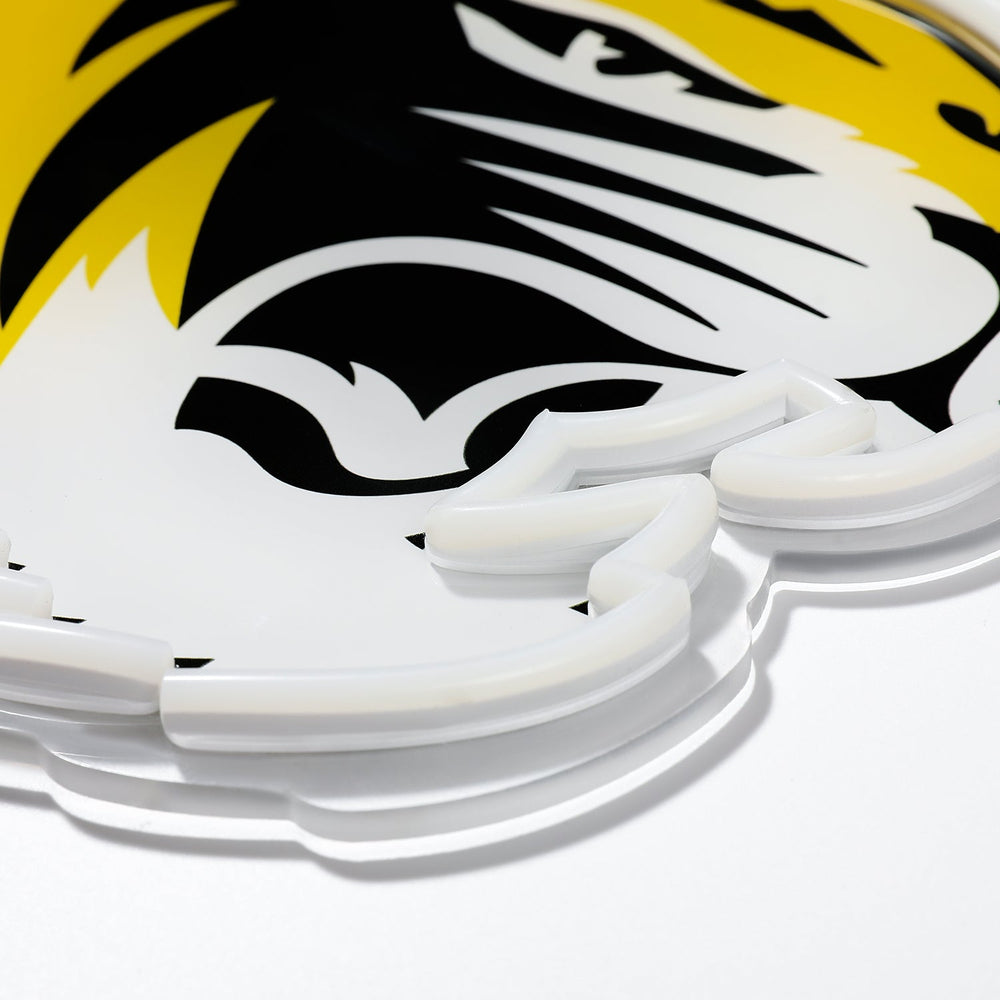 Missouri Tigers logo LED neon sign at a side angle