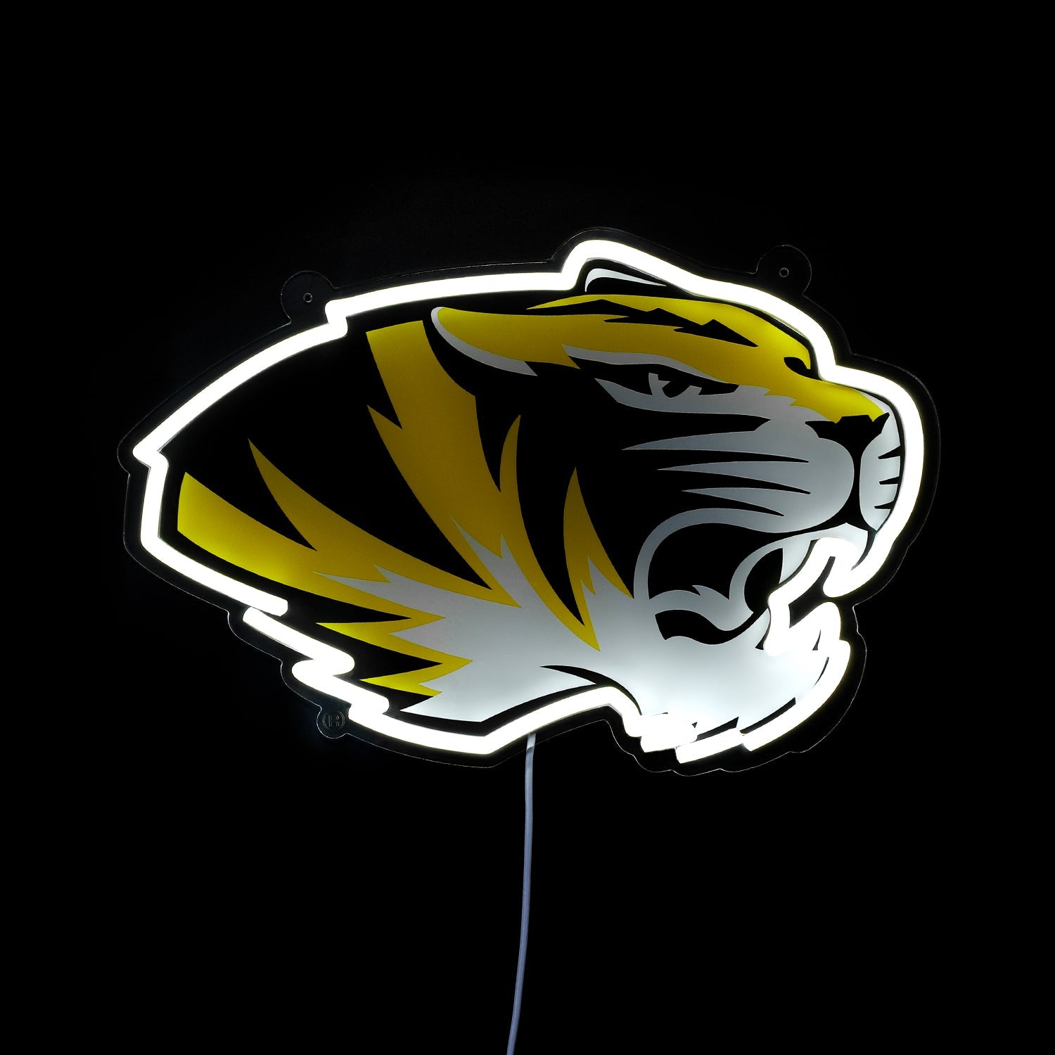 Missouri Tigers logo LED neon sign lit up
