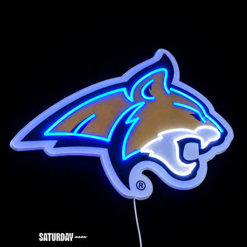 Montana State Bobcats LED Neon Sign - Standard (15" x 10.9") close-up - Saturday Neon